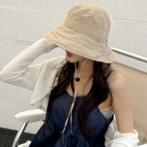 블루씨티 노이 아노락 무지 경량 끈 벙거지 방수 모자