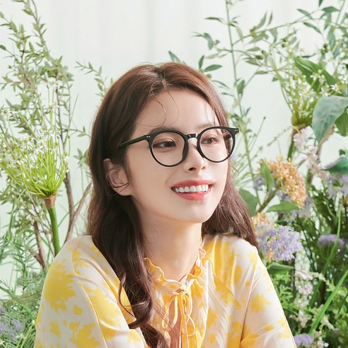 멜라크메 동글이 캣츠 뿔테 투명 자외선 블루라이트 차단 안경테