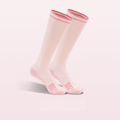 이니엔 여성 골프 니삭스 스포츠 미끄럼방지 미들 양말, 핑크