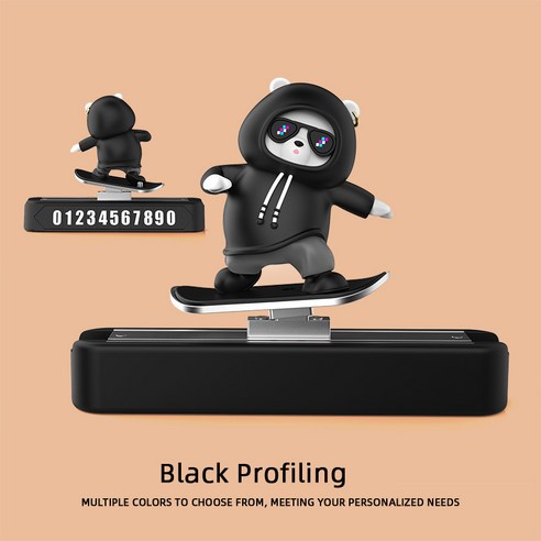 슈퍼보드배어 캐릭터 차량용 주차번호판 큰 숫자 자동차 연락처 전화번호판, 1개, 시크릿블랙