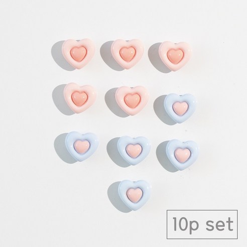 84x84 인테리어 냉장고 자석 마그네틱, 더블하트10p