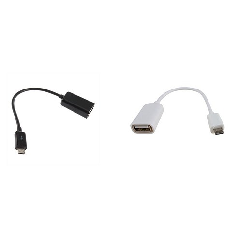 AFBEST 1 pcs 미니 usb 남성 여성 변환기 otg 어댑터 케이블 및 마이크로 USB 데이터 라인 전화선, 검정, 흰색