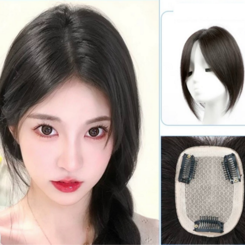 셀루앙드 정수리 볼륨커버 인모 탈부착 부분가발, 1개, 자연검정(앞머리없음)