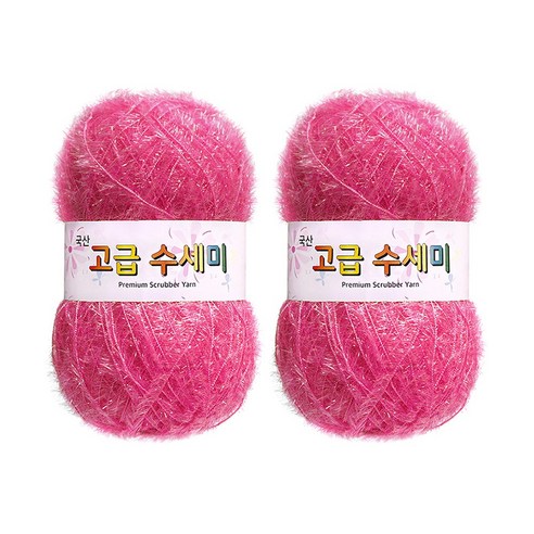 울클럽 별꽃수세미 만들기 DIY 고급수세미실 80g 2볼세트, 106핑크