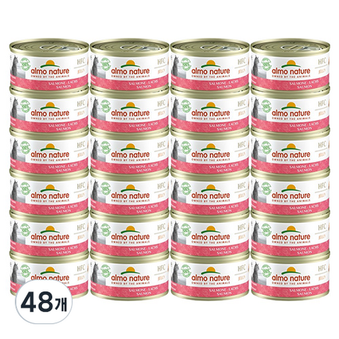 알모네이쳐 고양이 주식캔, 70g, 연어, 48개