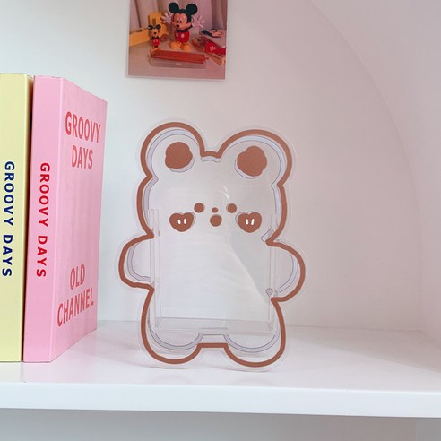 베리베어 귀염뽀짝 아크릴 투명 펜홀더 펜꽂이 연필꽂이 데스크정리, 베이비베어