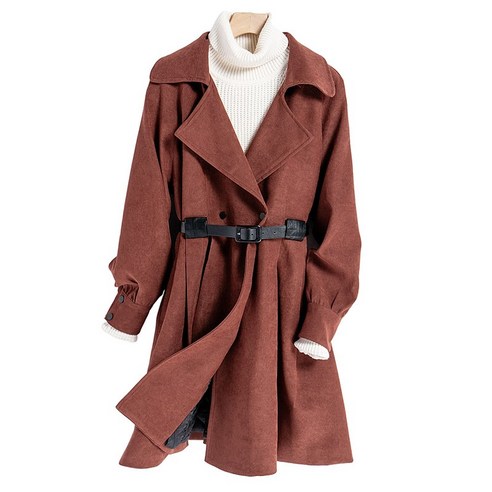 DFMEI 웨스트 레이크 파빌리온 오래된 [] 겨울 착용 Pleated 허리 Pleated 두꺼운 옷깃 퀼트 코트 윈드 코트 Bl