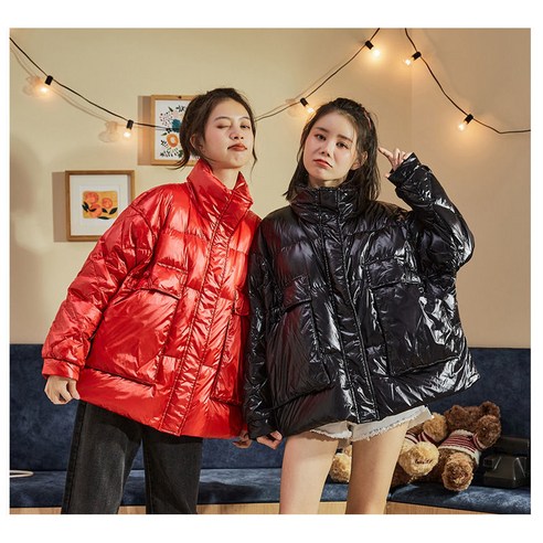 Cao Ying 당나라 겨울 여성 스탠드 칼라 짧은 작업복 자켓 유행 모든 일치 따뜻한 겨울 두꺼운 코트