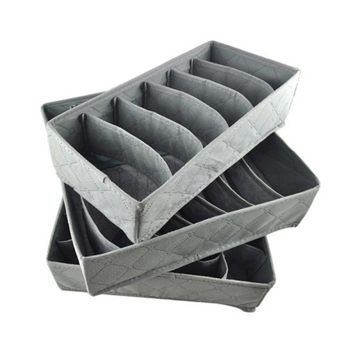 [LF] 속옷 브래지어 접이식 옷장 정리 상자 옷장 스카프 양말 브라 정리함, Grey 3pcs 1 set