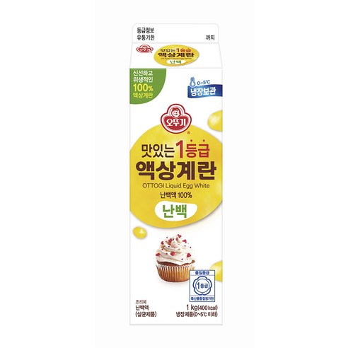 오뚜기 맛있는 1등급 액상계란 난백 1kg 3개 오뚜기 살균 난백액 계란흰자