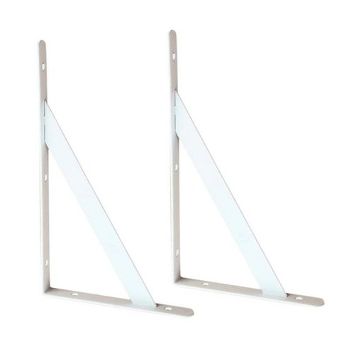 2pcs 벽 선반 브래킷 헤비 듀티 지원 금속 벽 랙 판자, 화이트, 150x95x2mm