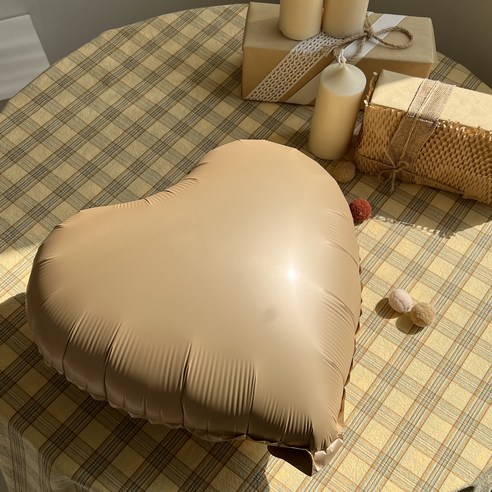 하피블리 브라운 하트 풍선 생일 파티 용품 세트