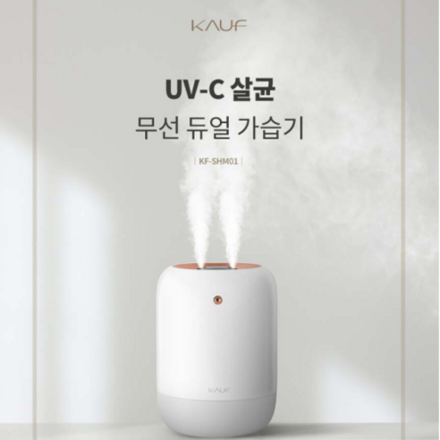 무선 듀얼 UV-C 살균 비염 가습기, 화이트