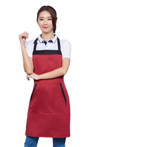 ANKRIC 방수앞치마 방유 방모 홀더 조절 주방 더러움 앞치마, 빨간색