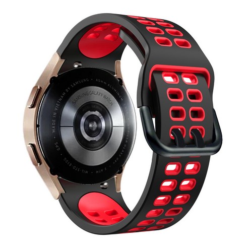 삼성 갤럭시 시계 4 클래식 46mm 42mm / 44mm 42mm 실리콘 스포츠 밴드, Black Red, watch 4 classic 42mm