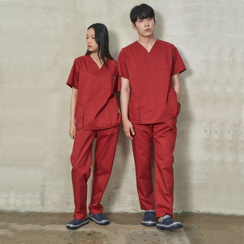 한스유니폼 병원 유니폼 간호사복 수술복 간호사 유니폼 세트 유니폼 스크럽복 브이넥