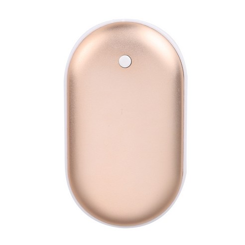 JS라이프 컬러 충전식 손난로 보조배터리 USB 전기 전자 핫팩, 골드
