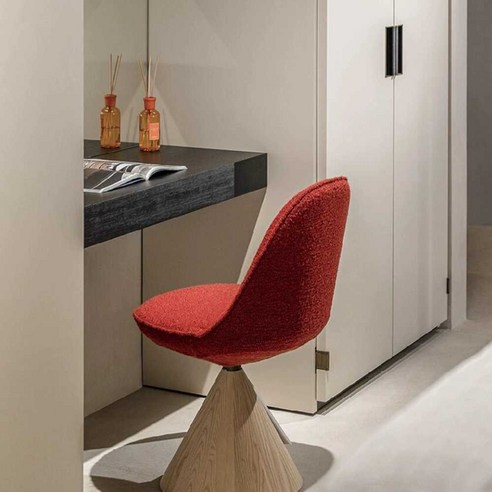 럭셔리 화장대 모던 스툴 메이크업 드레스룸 체어, 1개, 미백 가죽 360 회전