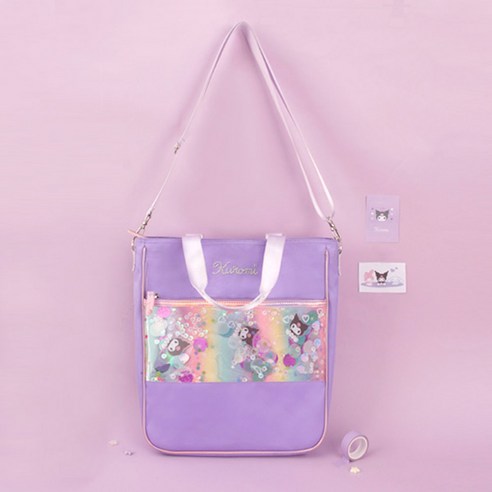 쿠로미의 매력과 실용성을 담은 빛나는 보조가방