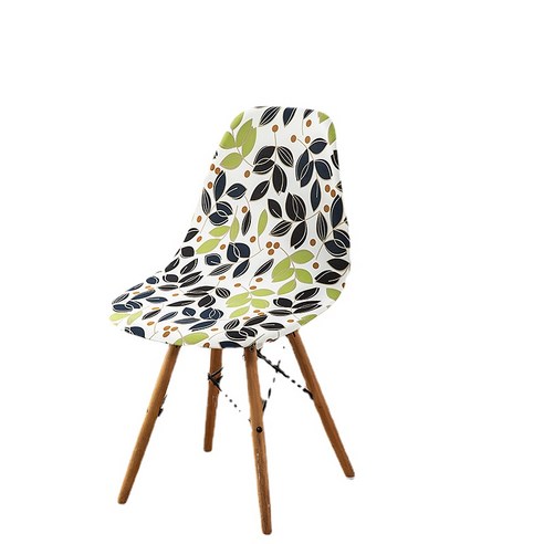 Elastic 의자 커버 Eames 의자 커버 북유럽 쉘 의자 커버 간단한 현대 식당 의자 커버, 꽃이없는 잎, 伊姆斯椅套常规款