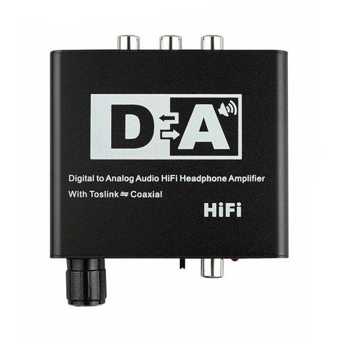 AFBEST 192KHz 디지털 광 동축 Toslink-아날로그 RCA 3.5mm 오디오 Hifi 변환기(Spdif 포함), 검정