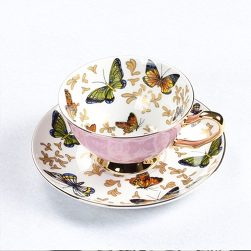 FREELIFE 명품 커피잔세트 예쁜 도자기 HU-436, 220ml, Style A pink