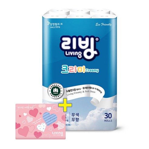 삼정 3겹 크리미 화장지 25M 30롤1팩 +여행용40p 1팩, 1개, [단일상품]