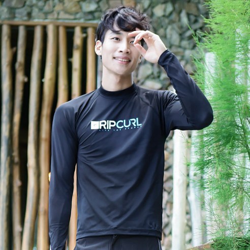 RIPCURL AE WLY4MM SHOCK RELAXED L/SL RASHVE - BLACK/WHITE [호주판] (립컬 쇼크 릴렉시드 래쉬가드)