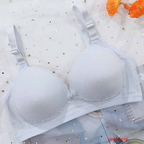 스틸 링이없는 모유 수유 브래지어는 임산부를위한 전면 버클 코튼 프린트 속옷을 모았습니다.