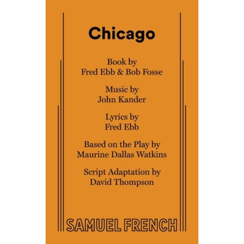 (영문도서) Chicago Paperback, Concord Theatricals, English, 9780573700521