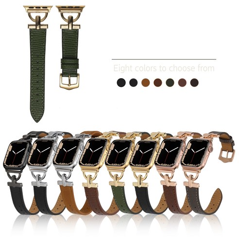 새로운 D 자형 버클 금속 가죽 스트랩은 7 65SE에 적합한 스트랩에 적합합니다38mm 42mm 40mm 44mm 41mm 45mm, rose gold coffee, 22mm