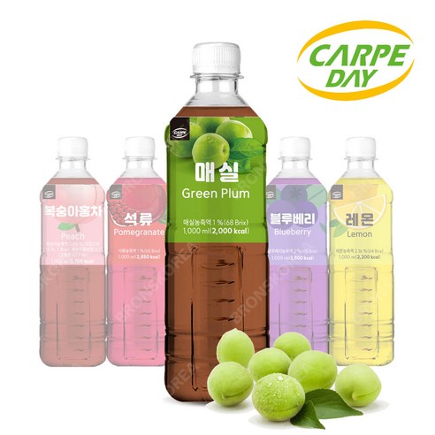 까르페 매실차 1000ml X 12개(1박스) 과일 액상 음료 아이스티 원액, 1L, 12개