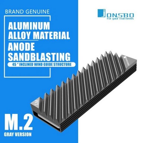 말론Jonsbo M.2 SSD NVMe 방열판 2280 솔리드 스테이트 하드 디스크 알루미늄 가스켓 (열 실리콘 패드 포함, CHINA_Gray m2 heatsink