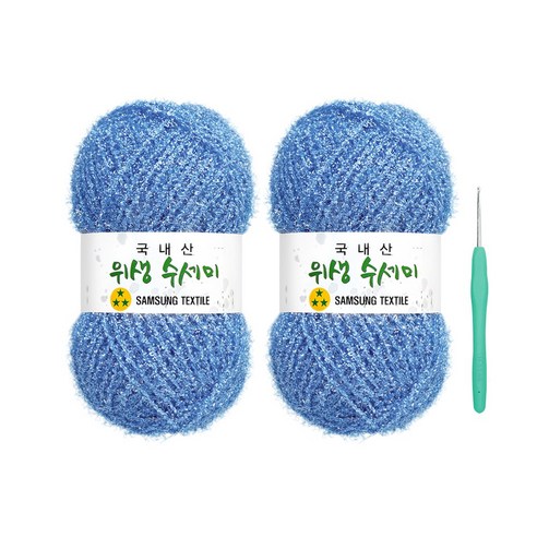 울클럽 사각 웨이브 수세미 DIY 위생수세미실 80g 2볼세트(총 160g), 710 소라, 710 소라