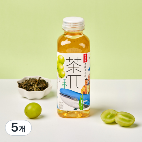 왕부정 중국 음료수 차파이 청포도 우롱차, 10개, 500ml