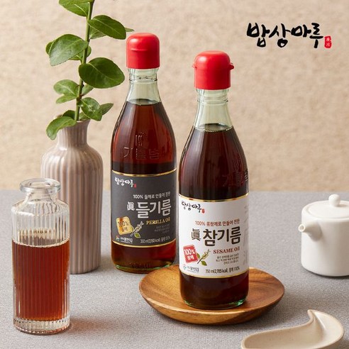 밥상마루 밥상마루 들기름 들기름 350ML 1+1 총2병 외 참기름, 밥상마루 참기름1병+들기름1병 (총2병)