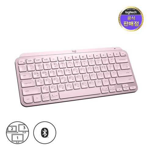 로지텍 코리아 정품 MX KEYS MINI 무선 블루투스 키보드, 로즈핑크, 텐키리스