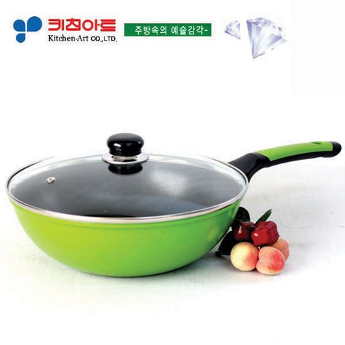 키친아트 스마트 투캡 다이아몬드코팅 궁중팬28CM(유리카바), 상세 설명 참조