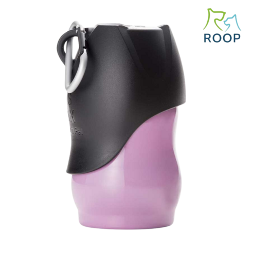 강아지 초경량 휴대용 스텐 물병 라레펫 ROOP 루프 물통, 핑크, S(350mL), 1개