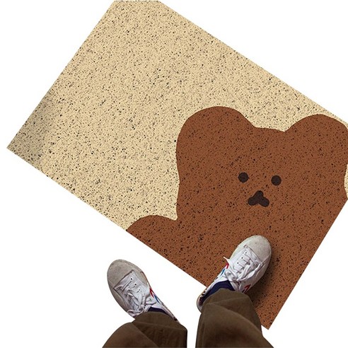 양드레 도어매트 현관발매트, 코일 곰 60x90cm, 1개