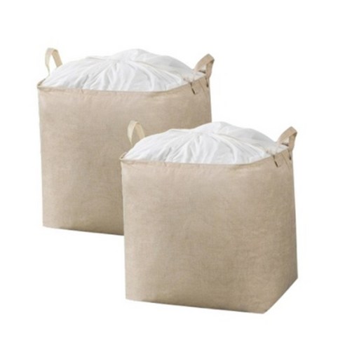 러브트리스 대용량 이불 수납포켓 100L, 디자인6(베이지), 2개