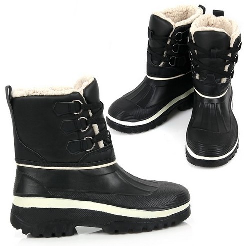 초경량 방수 방한 부츠 오토바이 논슬립 남녀공용, 블랙