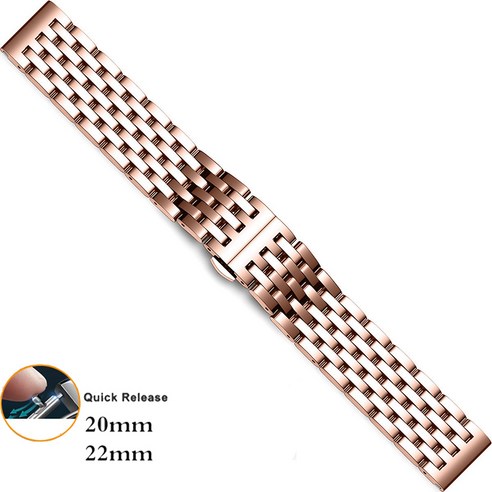 삼성 갤럭시 와치 4 클래식 46mm 42mm 스트랩 Galaxy Watch 4 44mm 40mm 럭셔리 스테인레스 스틸 손목 밴드 20mm 22mm 퀵 릴리스 시계줄, #3