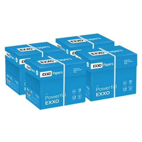 [엑소] (EXXO) A4 복사용지(A4용지) 75g 2500매 4BOX, 상세 설명 참조