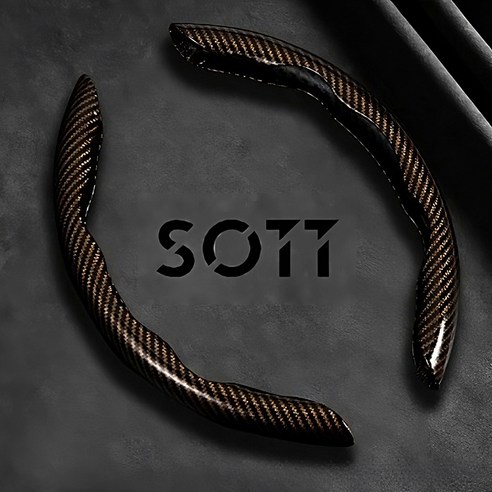 SOTT 탄소섬유 나노카본 고광택 5D 사이드 핸들커버, 카본 브라운
