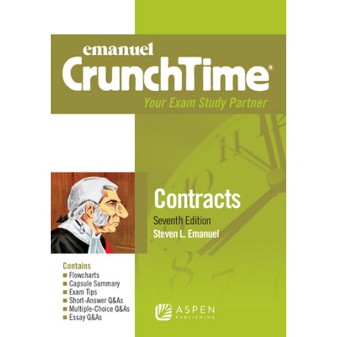 (영문도서) Emanuel Crunchtime for Contracts Paperback, Aspen Publishing, English, 9781543807455