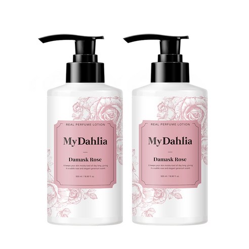 마이달리아 리얼 퍼퓸 바디로션 다마스크 로즈향, 500ml, 2개