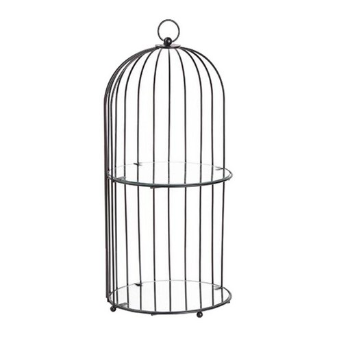 메이크업 오거나이저 북유럽 새장 랙 화장품 보관함, Black_L, 설명, 철