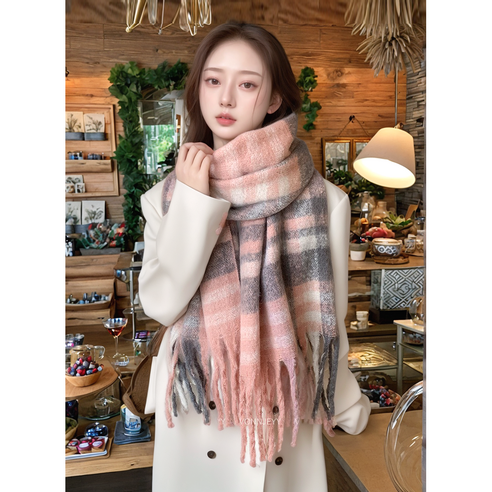 마르젤라 체크 머플러 남여공용 커플 데일리 목도리
