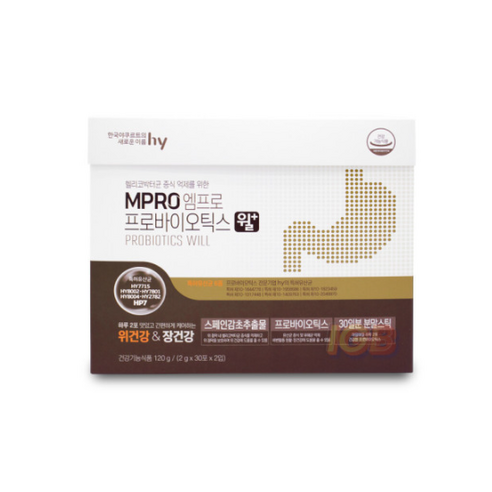 일양약품 장건강 듀오 프로바이오틱스 골드 50정 6팩 mpro프로바이오틱스 8 엠프로 MPRO 프로바이오틱스 윌 플러스 헬리코박터 증식억제 분말스틱 유산균 에치와이 한국야쿠르트, 4개, 60정